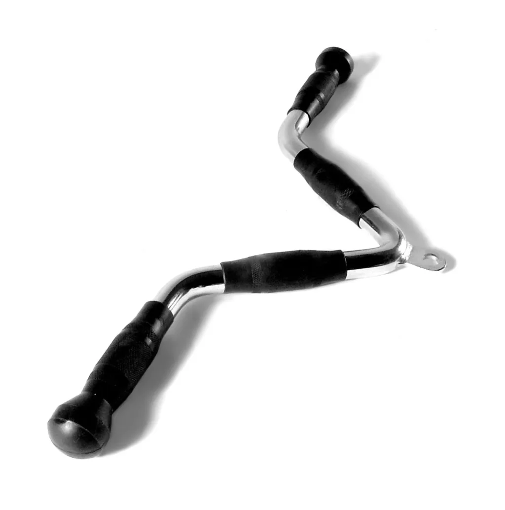 S-shaped cable attachment bar with three textured grips and a single circular attachment hole.