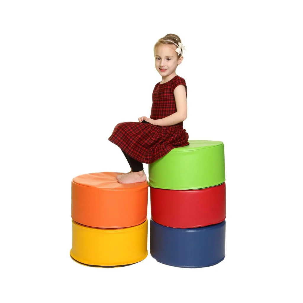 Round Foam Seating Pods - Set of 5 Faux Leather