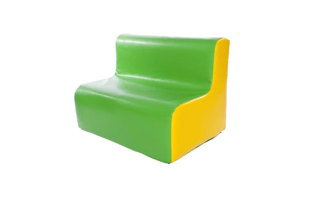 Children's 3 seater sofa, foam filled with PVC cover in a low armless design for kids.