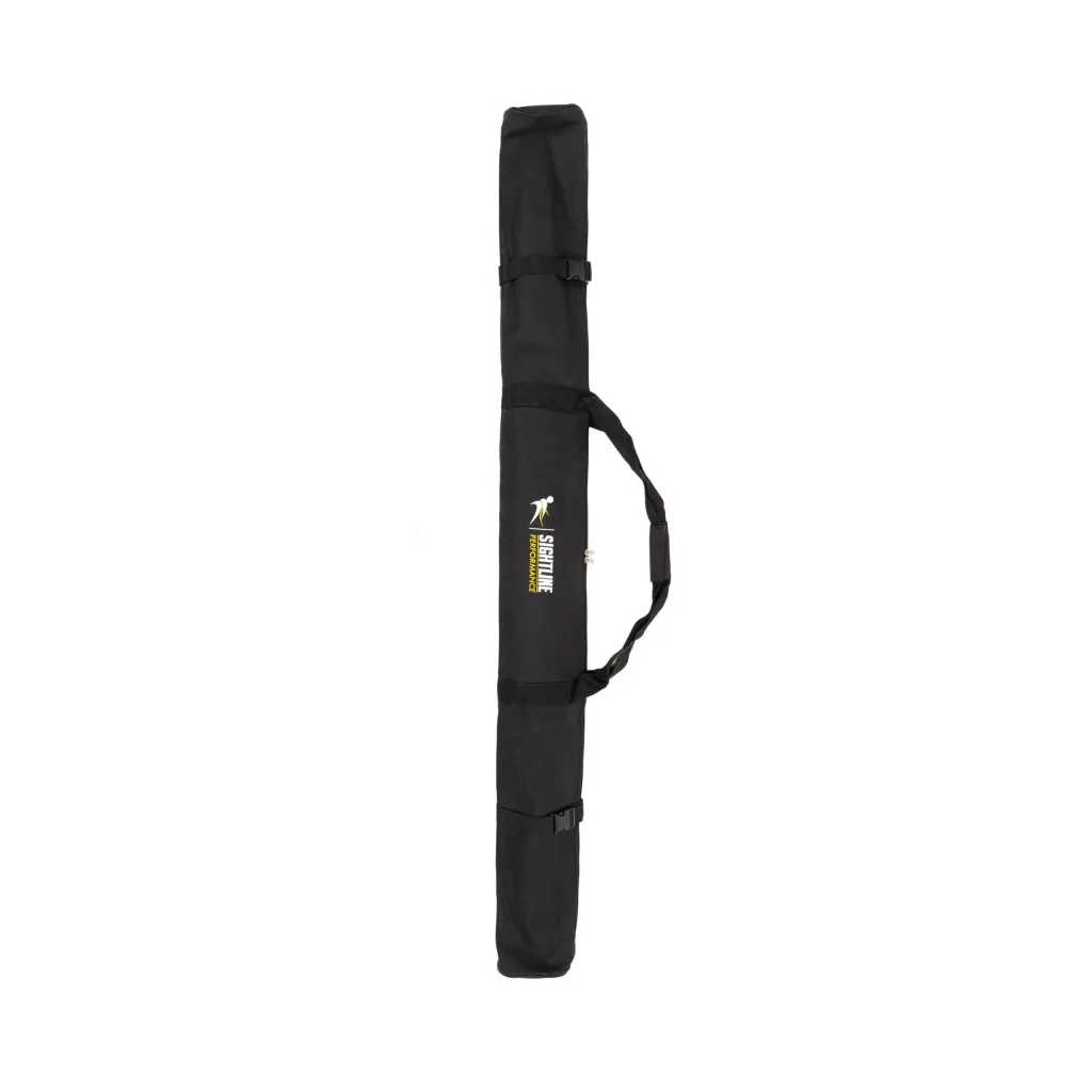 Black long javelin carry bag with shoulder strap, two buckle straps, and Sightline Performance printed vertically.
