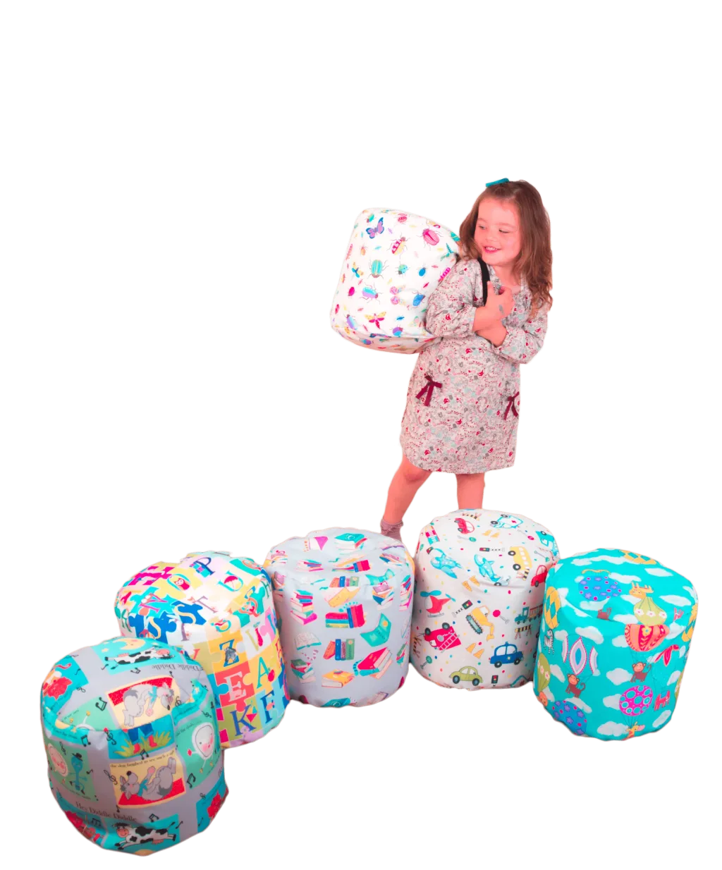 Child Bean Sitting Pods - set of 6 Educational