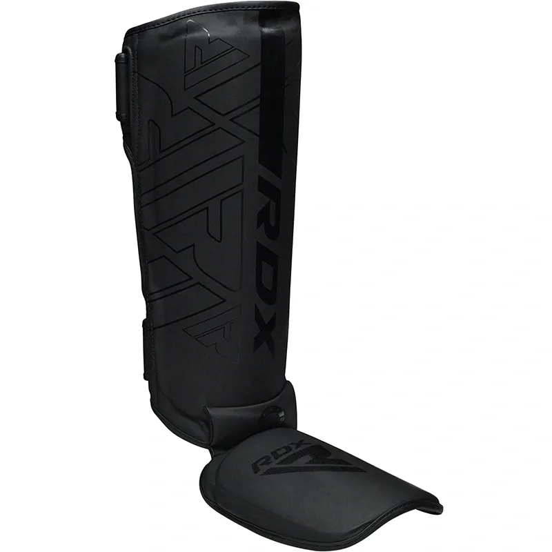 Black shin and instep guard with RDX printed on the shin and instep pad.