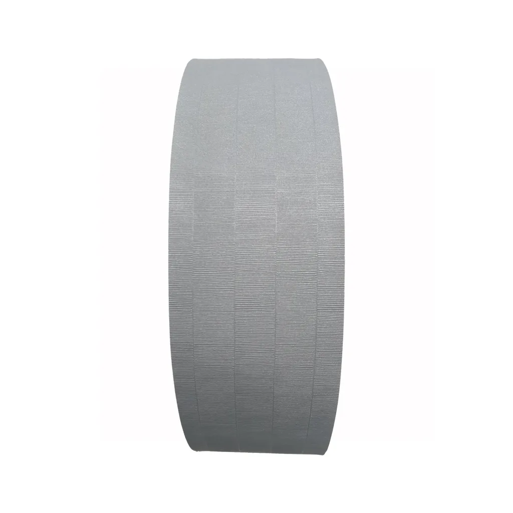 Roll of grey tatami tape with textured, grid-like, self-adhesive surface.