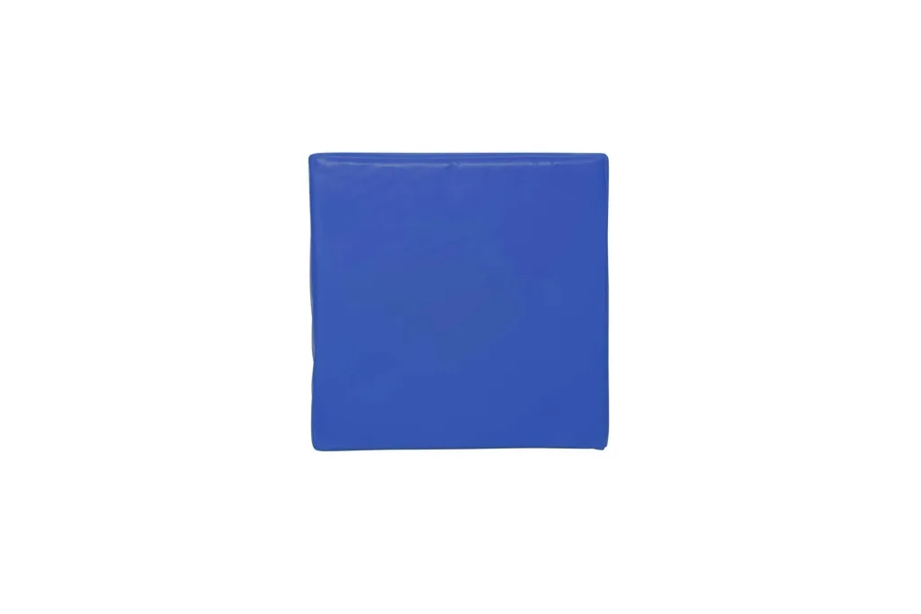 Blue tackle pad with a sewn heavy-duty PVC cover and shock-absorbing foam core.