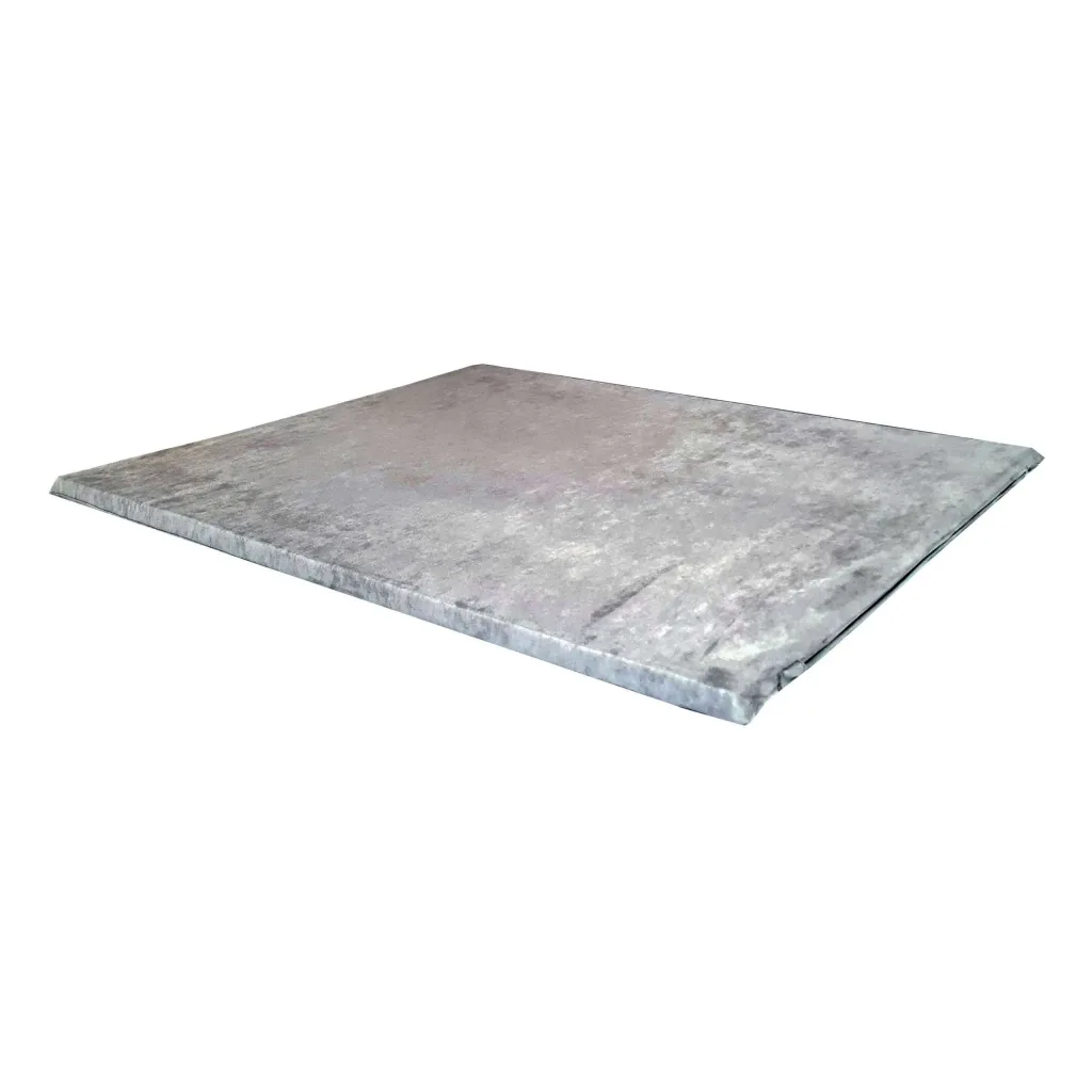 Round-off mat with a soft, reversible jersey fabric zipped cover over a shock-absorbing PU foam core, shown flat.