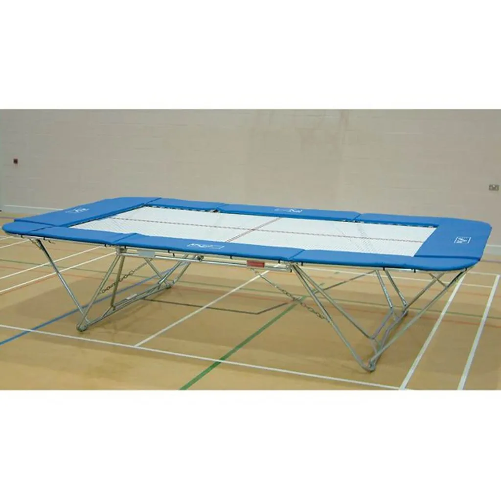 School Trampoline - 13mm Web - Lift/Lower Roller Stands