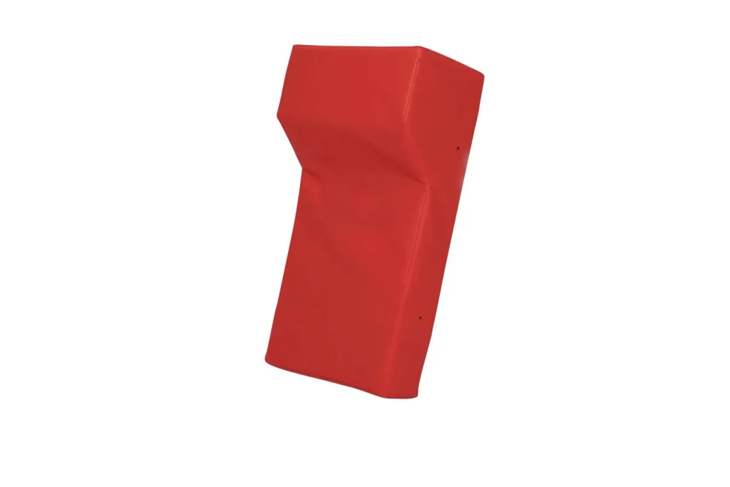 Rucking shield in red with a sewn heavy-duty PVC cover and shock-absorbing foam core.