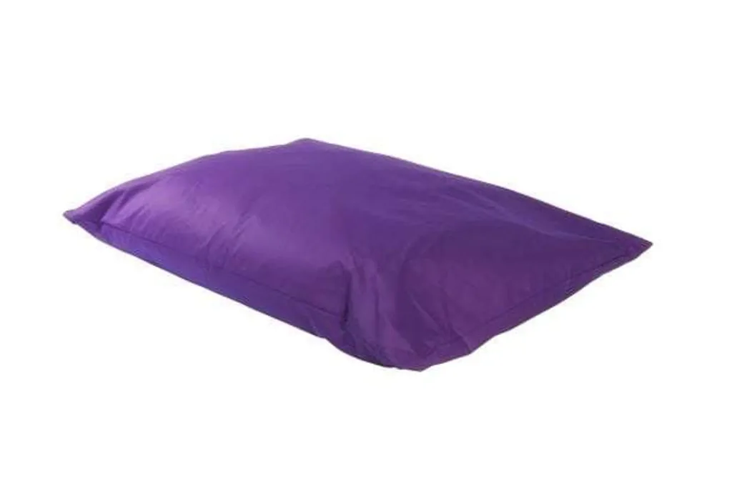Purple cotton giant child floor cushion on a white background.