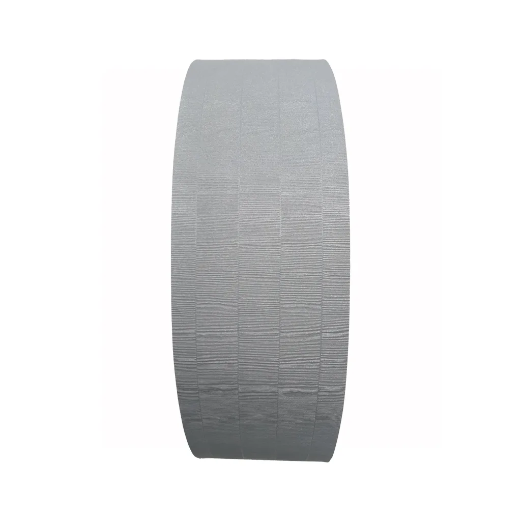 Grey roll of self-adhesive tatami tape with a textured, grid-like surface.