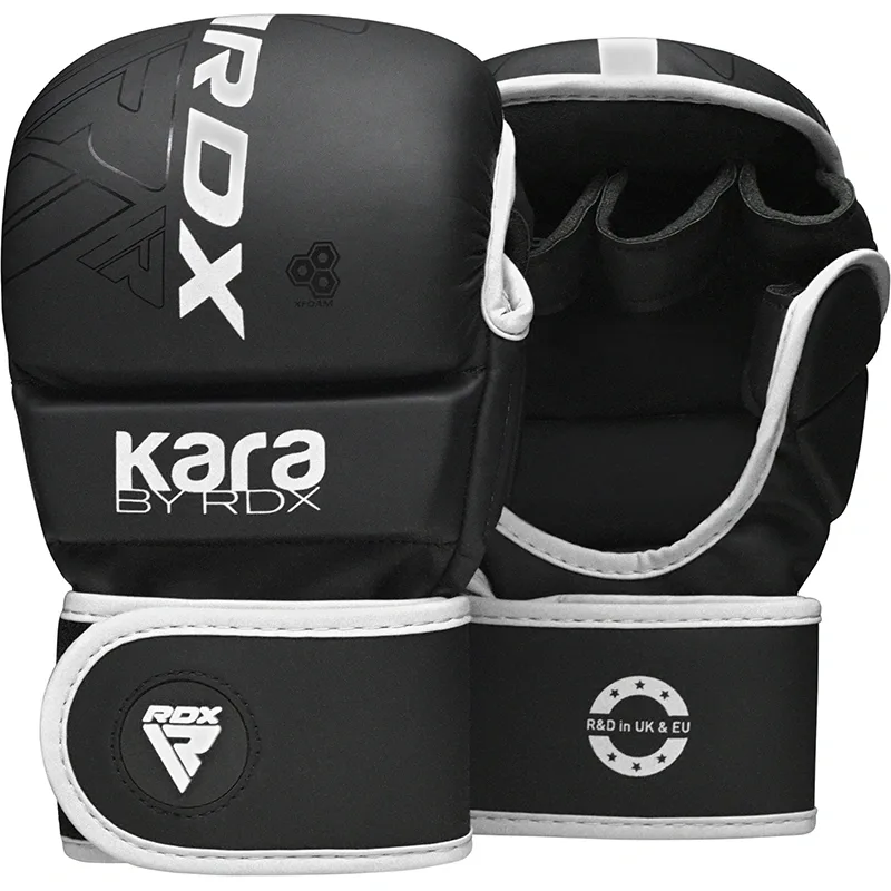 RDX F6 KARA MMA sparring gloves 7oz made from Maya Hide Convex Skin, showing text "kara BY RDX", "RDX", and "R&D in UK & EU".