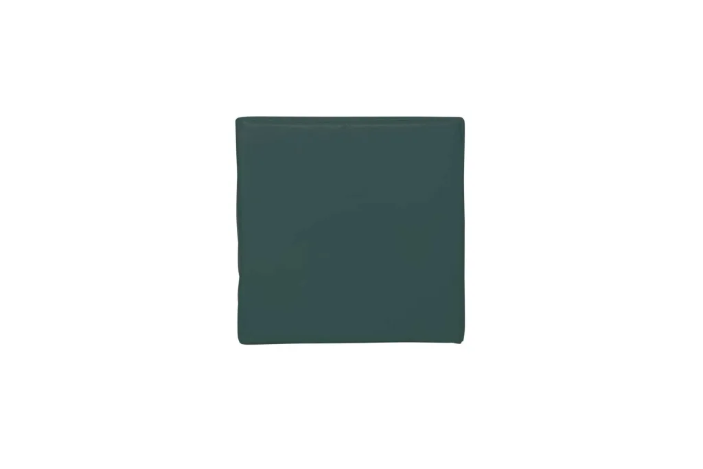Square dark teal tackle pad with a sewn heavy-duty PVC cover and shock-absorbing foam core.