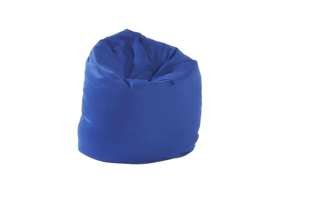 Child bean bag with cotton cover in midnight blue and a slouchy rounded shape.