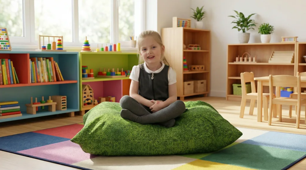 Nature Print Large Floor Cushion
